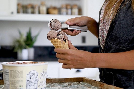 Cuillère à glace de luxe en acier inoxydable - Pince à crème glacée - Cuillère à crème glacée - Cuillère à portion - Ø 50 MM