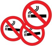 5x Sticker verboden te roken - 14,8 cm - rookverbod