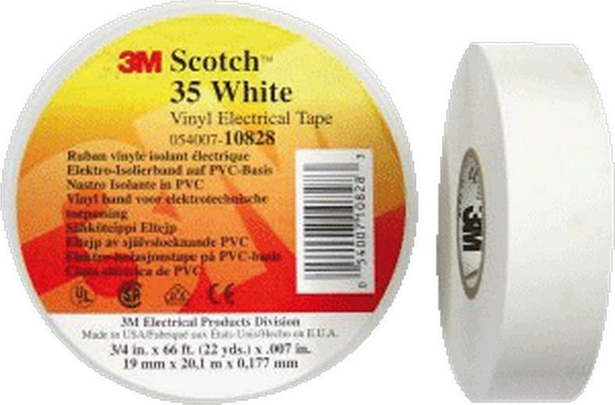 Ruban vinyle isolation électrique de couleur - Scotch® 35 - 3M