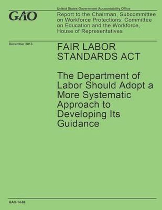 Fair Labor Standards ACT, United States Government Accountability