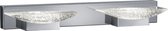 TRIO, Wand lamp, Helen incl. 2 x LED,SMD,4,5 Watt,3000K,430 Lm. Acryl, Transparant helder, Armatuur: Metaal, Chroom L:43,0cm, H:6,0cm, Ø:9,0cm OSRAM Inside,Wand montage