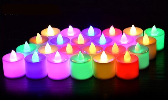 bol.com | 5 pack vlamloze kaarsen LED waxinelichtjes - 6 veranderende  kleuren - decoratie