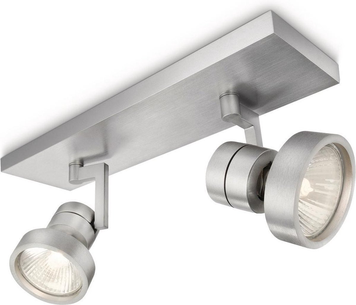 Philips myLiving Drive - Plafondlamp - 2 lichts - Aluminium