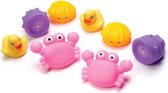 Playgro - Badspeelgoed - Roze - Bathtime Squirties - Meisjes - Leuke badspeeltjes voor meisjes - 8-delige set