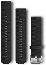 Quick release siliconen polsband 20mm zwart, Large én regular