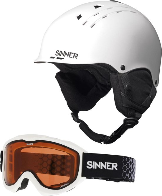 Natura mechanisme Worden Sinner Combi-Pack ( Pincher + Lakeridge ) Unisex Skihelm & -bril - Matte  White - L/60 cm | bol.com