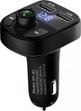 Bluetooth Carkit FM Transmitter om Handsfree te Bellen en Draadloos Muziek te Streamen, Met Volumeknop en Oplaadfunctie Voor 2 Telefoons Tegelijkertijd | Display | Handsfree Bellen | USB Oplader | MP3 Speler | Bluetooth | Aux | TF-Kaart | HY-82