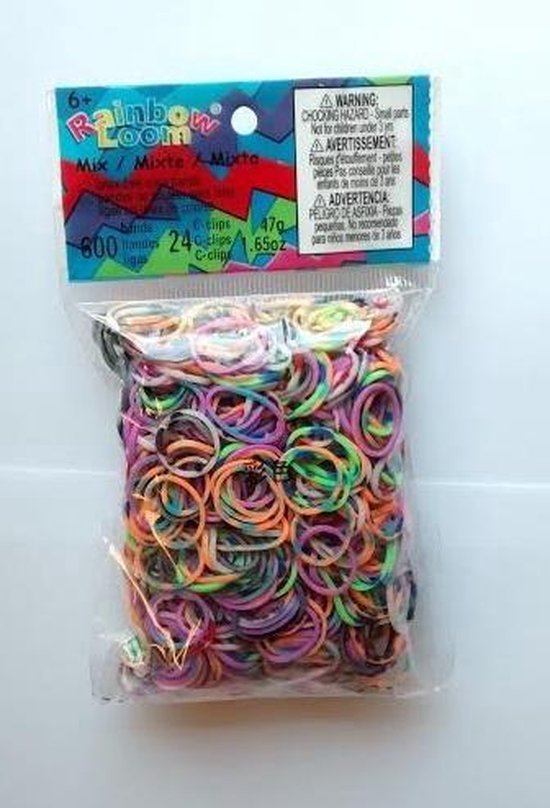 Rainbow Loom Elastiekjes - Tie Dye Mix - 600 stuks | bol.com