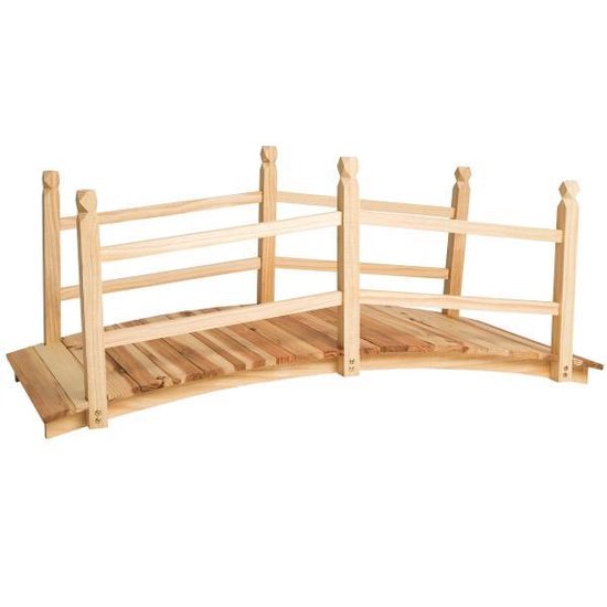 Tuinbrug vijverbrug houten 140cm lang 401035 - Tectake