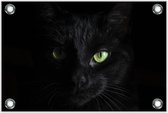 Tuinposter –Zwarte Kat– 120x80 Foto op Tuinposter (wanddecoratie voor buiten en binnen)