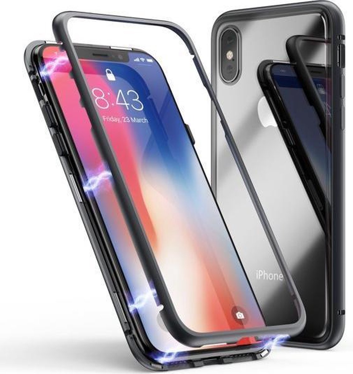 iPhone X/XS Hoesje / Zwart / Underdog Tech / Magnetic Case / Slim Design / Krasbestendig