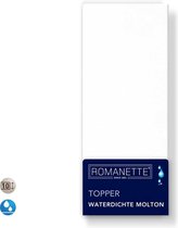 Romanette Molton Hoeslaken Wit, 100% katoen met polyurethaan laag tot 30 cm hoekhoogte 1-persoons 100x200