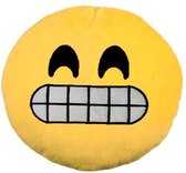 Emoji Emoticon Smiley Kussen-Drol - Grijns