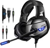 ONIKUMA K5 - Gaming headset - Grijs - PS4 + PC + Xbox One