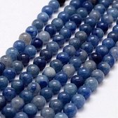 Natuurstenen kralen, blauw Aventurine, ronde kralen van 4mm. Verkocht per streng van ca. 38cm