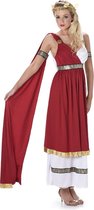 Karnival Costumes Verkleedkleding Kostuum Romeinse Keizerin Carnavalskleding Dames Carnaval - Polyester - Rood /Wit - Maat XS - 3-Delig Jurk/Armband/Hoofdband