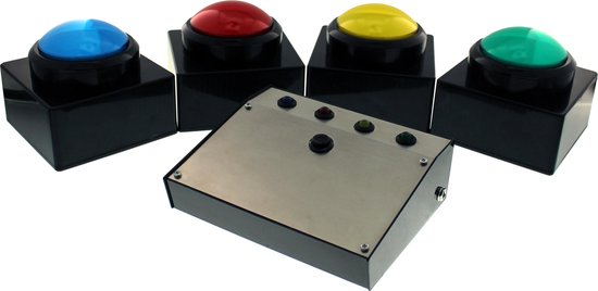 Trebisky Buzzer de Jeu de réponse de Quiz Système Autonome avec Boutons  Lumineux LED 8 Joueurs Câbles de 1m (système 2e génération) : :  Jeux et Jouets