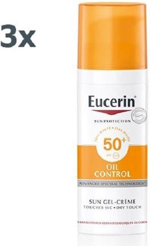 Eucerin Sun Oil Control Gel-Crème SPF 50+ Zonnebrand 50 ml 3 pack | bol.com