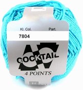 Scheepjes Cocktail 7804 aqua blauw. PAK MET 8 BOLLEN a 50 GRAM. KL.NUM. 5.