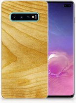 Geschikt voor Samsung Galaxy S10 Plus Uniek TPU Hoesje Licht Hout