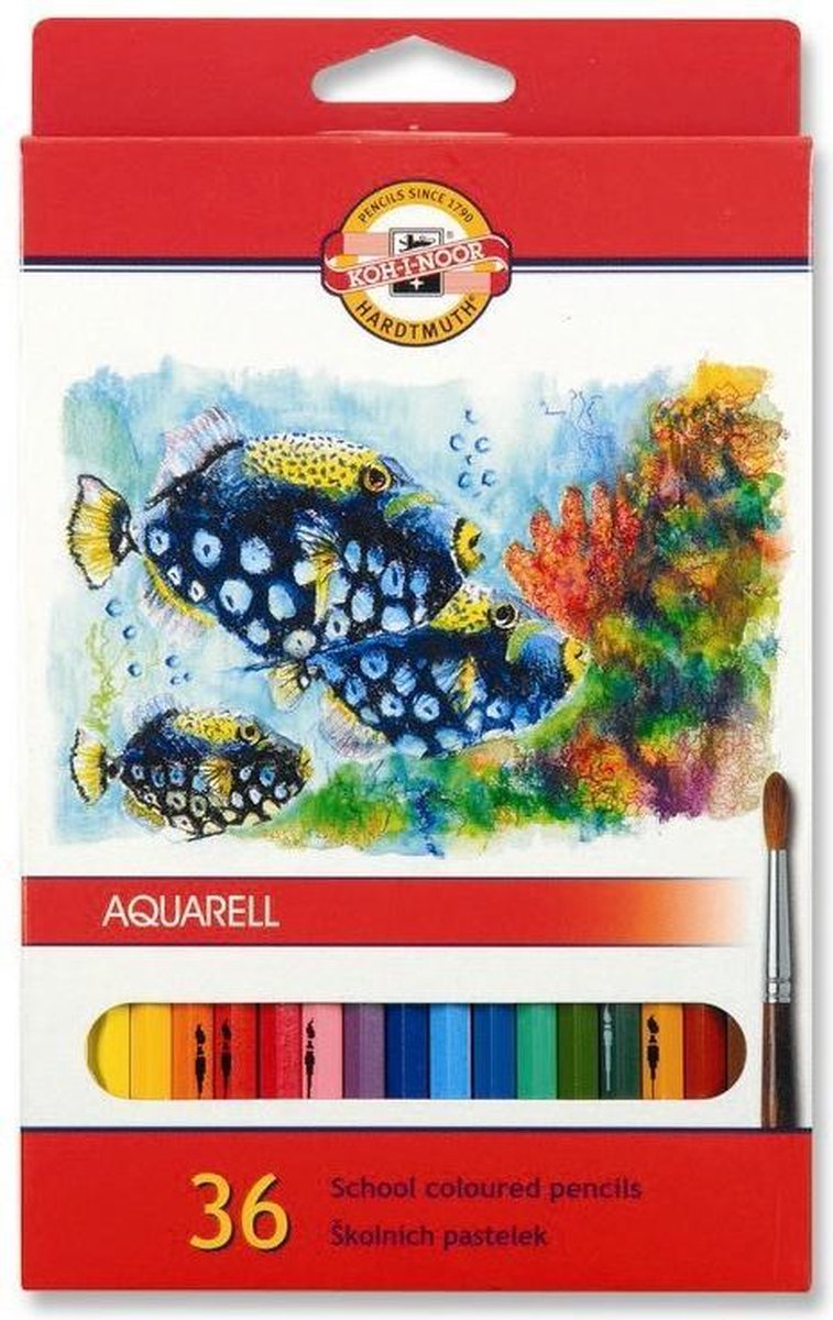 KOH-I-NOOR Fish Aquarell Coloured Pencils (Set of 36), 3719036004KS.