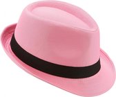 GOLDENWAY - Roze hoed met zwarte band voor volwassenen - Hoeden > Overige