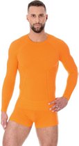 Brubeck | Heren Thermo Active Ondershirt met Merino Wol - Naadloos- Lange Mouw -Oranje-XL