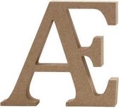 Letter, Æ, h: 8 cm, dikte 1,5 cm, MDF, 1stuk