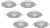 Groenovatie LED line Inbouwspot - Rond - Waterdicht IP44 - Chroom - 6 stuks