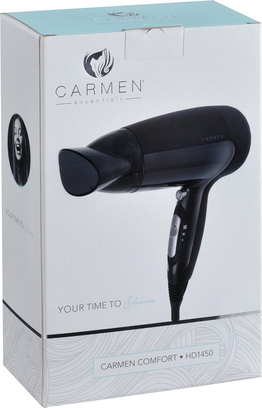 Carmen HD1450 - Föhn - 1400 watt - Coolshot - Zwart - Carmen