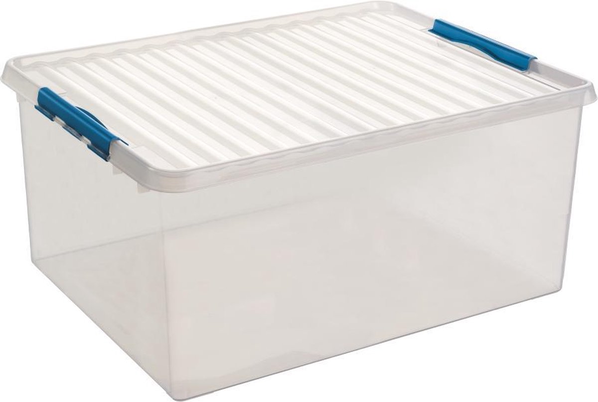 Sunware - Q-line opbergbox 120L transparant blauw - 80 x 50 x 38 cm