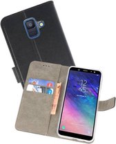 Samsung Galaxy A6 2018 Hoesje Kaarthouder Book Case Telefoonhoesje Zwart