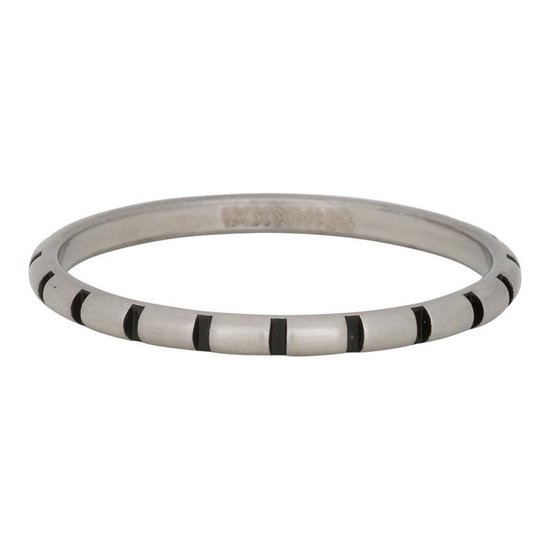 Bague iXXXi Washer 2mm Stripes argent mat - taille 21