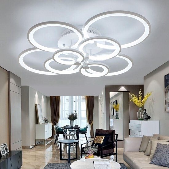 74W creatieve ronde moderne kunst LED plafond lamp 8 hoofden (wit licht) |  bol.com