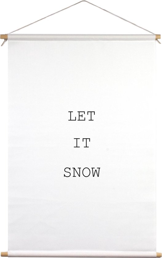 Let it snow | Textielposter | Textieldoek | Wanddecoratie | 30 CM x 45 CM | Kerst | Kerstdecoratie
