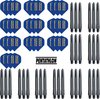 Afbeelding van het spelletje Dragon Darts - 10 sets (30 stuks) Pentathlon darts flights - super stevig - blauw - incl. 10 sets (30 stuks) - medium - darts shafts - zwart