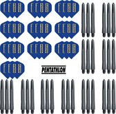 Dragon Darts - 10 sets (30 stuks) Pentathlon darts flights - super stevig - blauw - incl. 10 sets (30 stuks) - medium - darts shafts - zwart