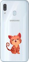 Samsung Galaxy A40 Transparant siliconen hoesje (Kitten)
