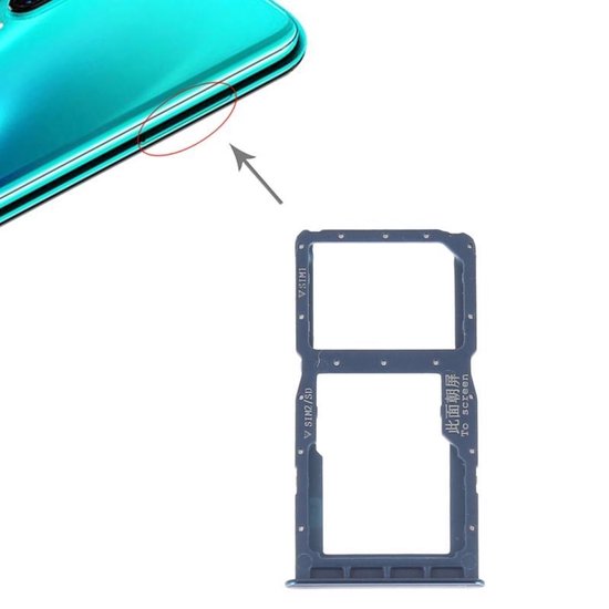 Let op type!! SIM-kaart lade + SIM-kaart lade/micro SD-kaart voor Huawei  P30 Lite (blauw) | bol.com