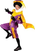 Kostuum Piet met cape-Kleur:Purple-yellow-Maat:L