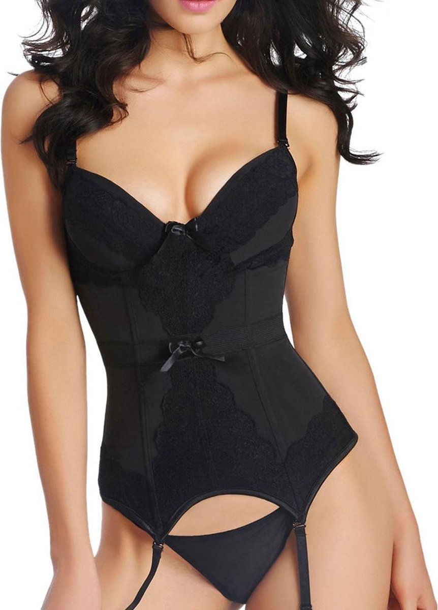 Goedkoopste Zwarte Jarretel Body - Byanca Black