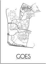 DesignClaud Goes Plattegrond poster - A2 + fotolijst wit (42x59,4cm)