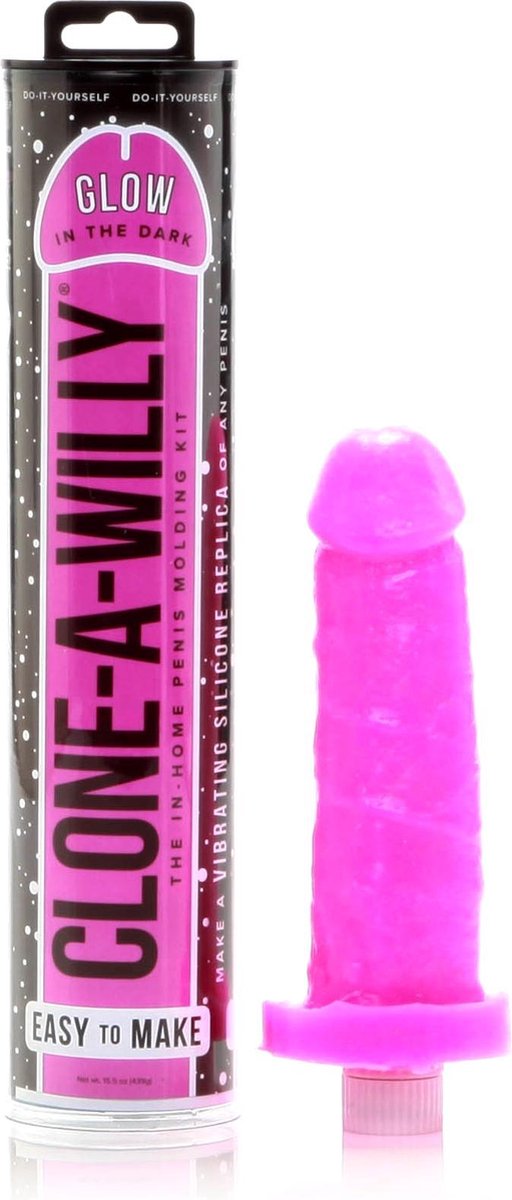 Goedkoopste Clone A Willy Kit Dildo Glow In The Dark - Roze
