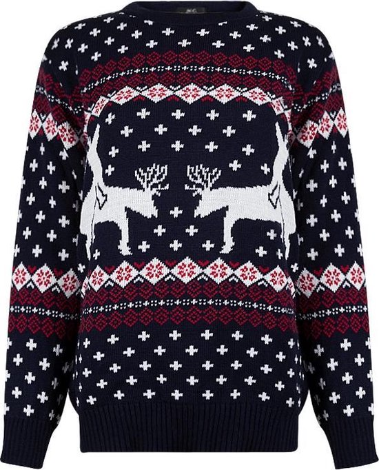 Aseniza Kersttrui voor heren, grappige kersttrui, lelijke kersttrui voor dames en heren, met ronde hals, Rood-heren, M