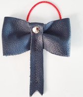 Toetie & Zo Handmade Leather Hair Elastic Bow Blue, accessoire pour cheveux
