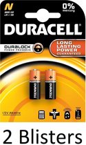 4 Stuks (2 Blisters a 2 st) Duracell Batterij N/Mn9100 1.5V