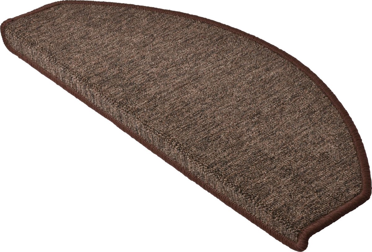 Beautissu ProStair - XXL Trapmatten voor Standaardtrappen 65x24 cm - 15 Stuks - Zelfklevend Trapmat Afgerond - Bruin