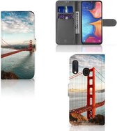 Geschikt voor Samsung Galaxy A20e Flip Cover Golden Gate Bridge