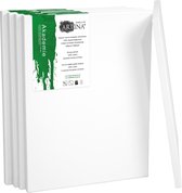 Artina 5-Set schildersdoeken canvas in academie kwaliteit – Schildersdoek wit - canvas paneel 80x30cm