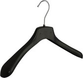 De Kledinghanger Gigant - 10 x Mantel / kostuumhanger kunststof zwart met schouderverbreding, 38 cm